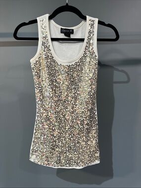 Chances R. Women’s Gold Sequin Tank Top